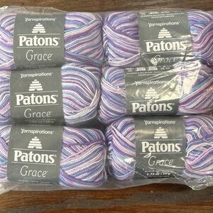 Patons Grace Multicolor Pastel Yarn - Lavender, Blue & White